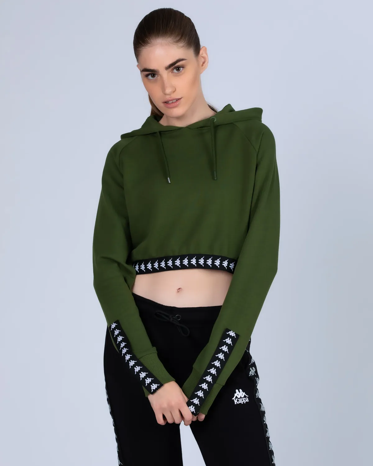 Yeşil 222 Banda Vanity  Kadın Yeşil-Siyah Regular Hoodie