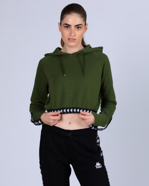 Yeşil 222 Banda Vanity  Kadın Yeşil-Siyah Regular Hoodie - KAPPA® Türkiye