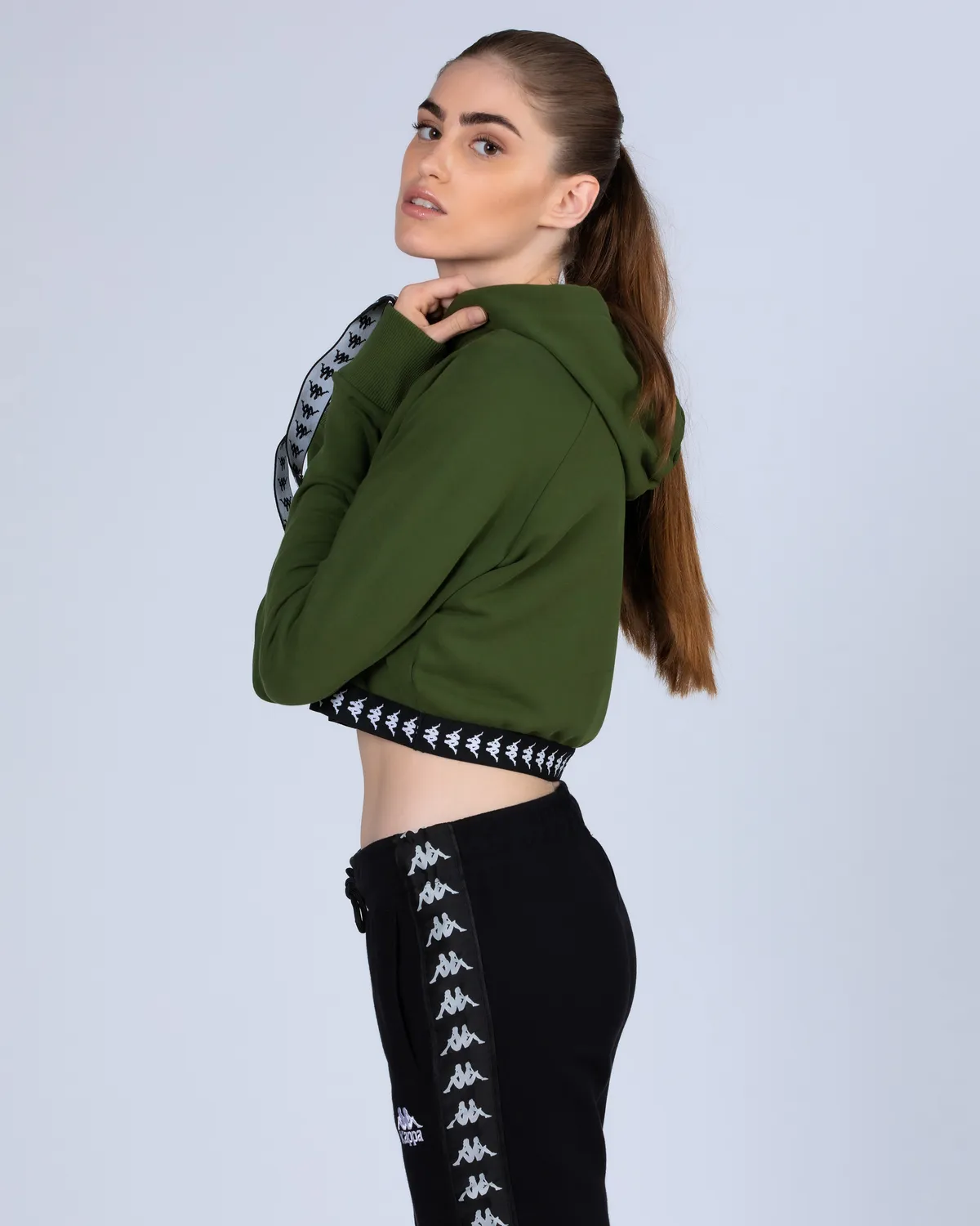 Yeşil 222 Banda Vanity  Kadın Yeşil-Siyah Regular Hoodie