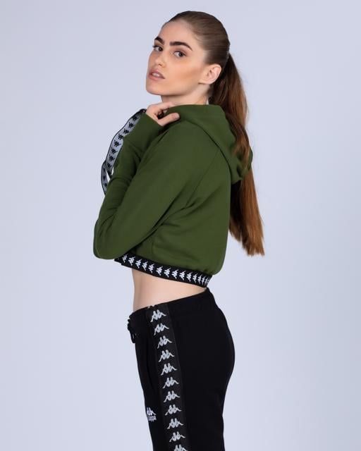 Yeşil 222 Banda Vanity  Kadın Yeşil-Siyah Regular Hoodie - KAPPA® Türkiye