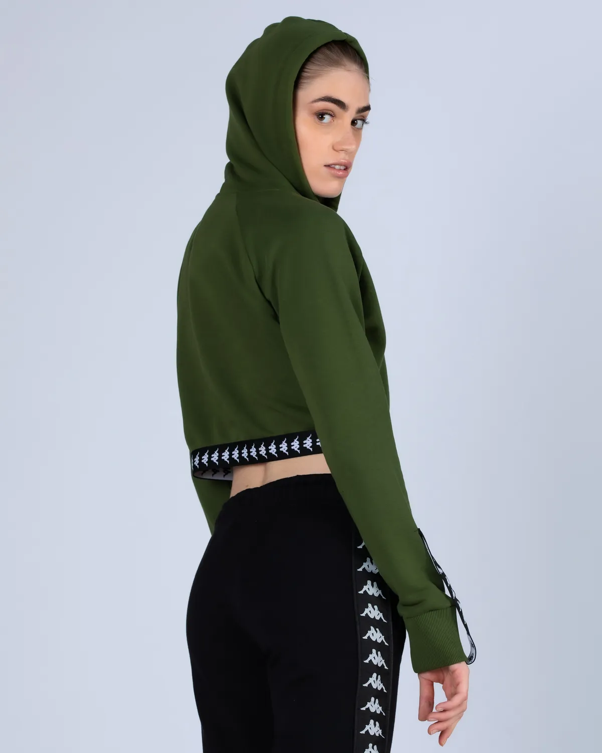 Yeşil 222 Banda Vanity  Kadın Yeşil-Siyah Regular Hoodie