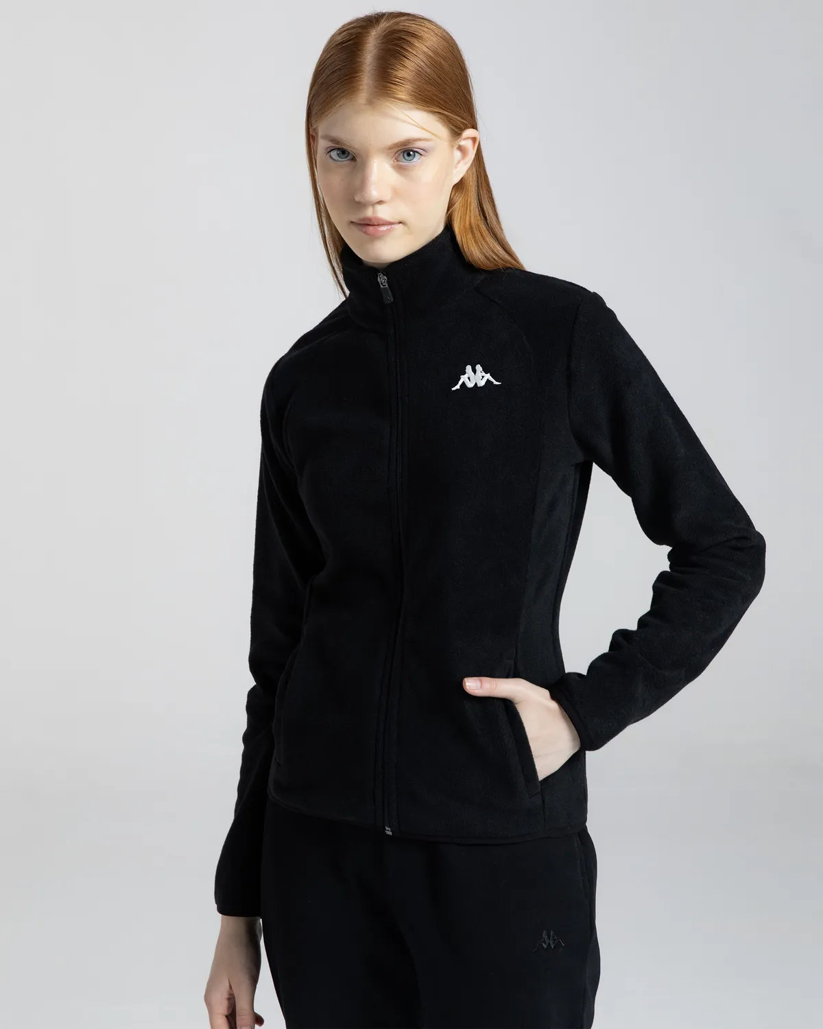 Siyah Logo Vavaux 2 Slim  Kadın Siyah Slim Fit Polar