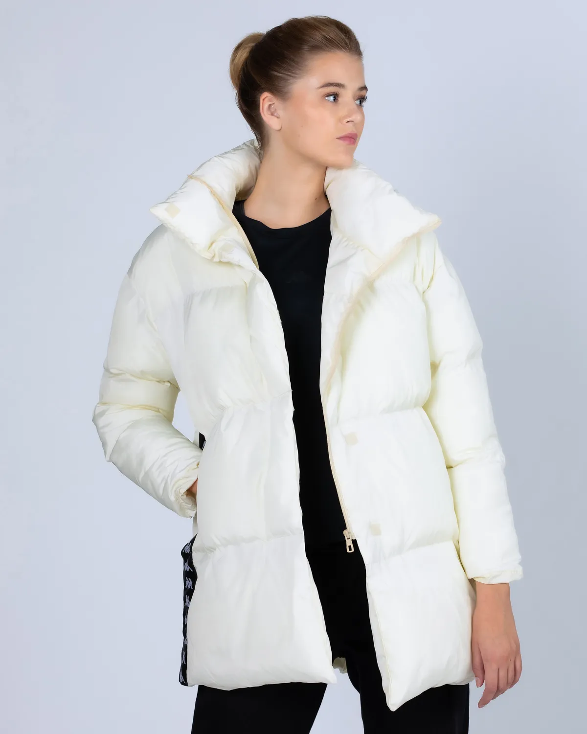 Beyaz 222 Banda Leah  Kadın Krem-Siyah Regular Fit Mont