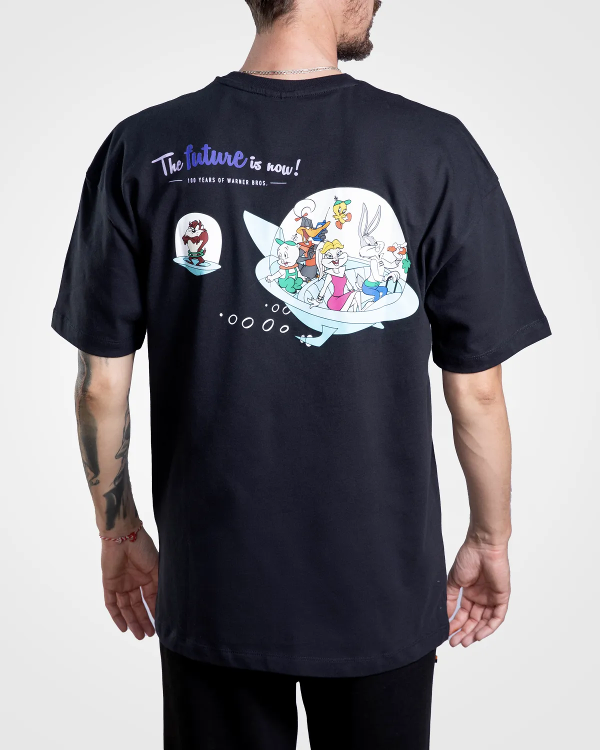 Siyah Authentic Dajen Warner Bros - Looney Tunes Unisex Siyah Beyaz Comfort Tişört