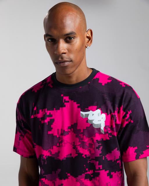 Siyah Authentic Graphik Gabriel Erkek Siyah - Pembe Comfort Tişört - KAPPA® Türkiye