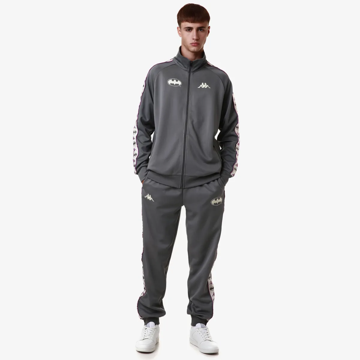 Gri Authentic Zed Warner Bros - Batman Erkek Gri Comfort Fit Fermuarlı Eşofman Üstü