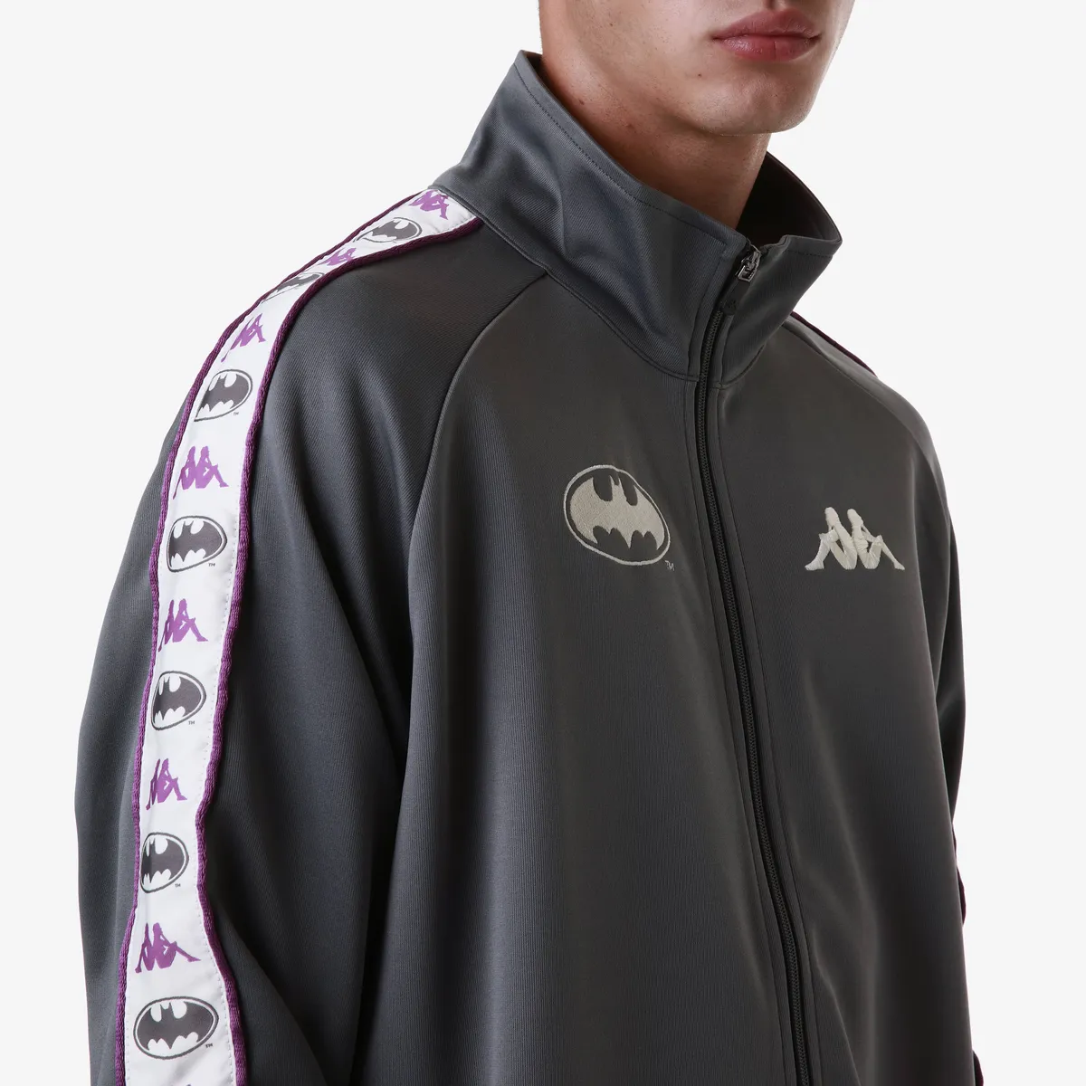 Gri Authentic Zed Warner Bros - Batman Erkek Gri Comfort Fit Fermuarlı Eşofman Üstü