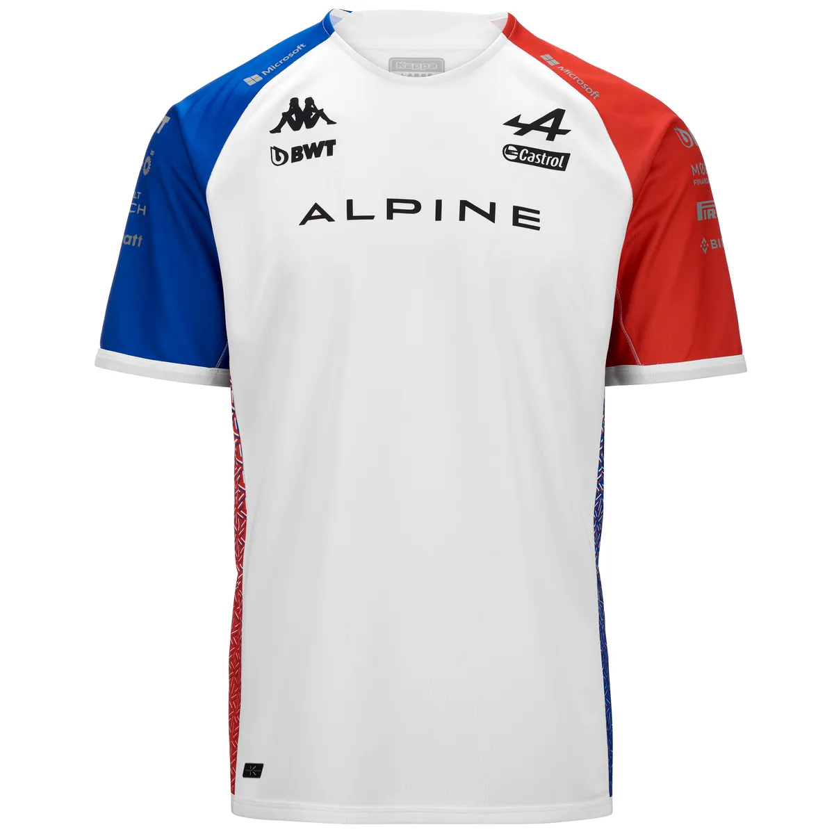 Beyaz Kombat Gasly Alpine F1 Erkek Beyaz-Kırmızı-Mavi Regular Fit Tişört