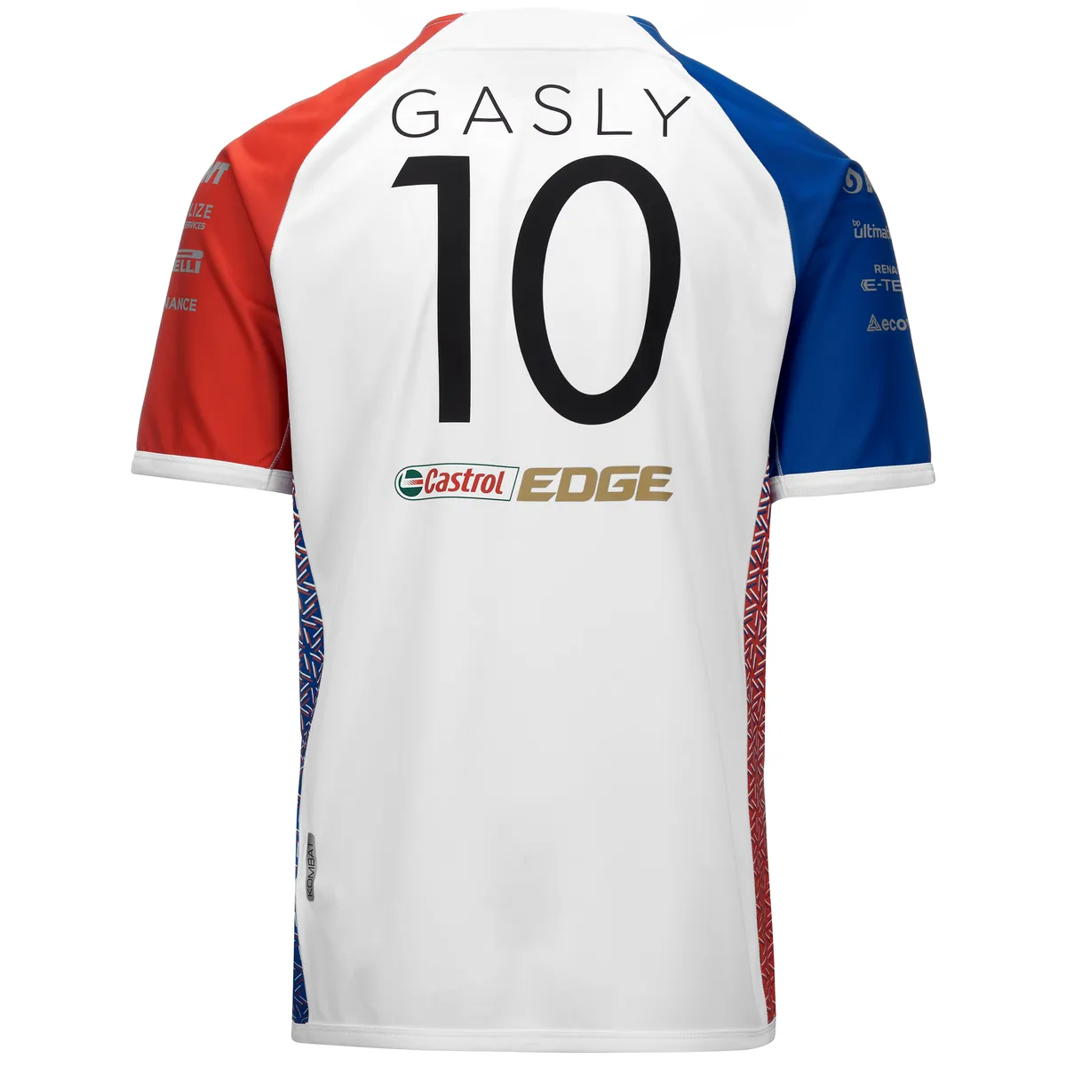 Beyaz Kombat Gasly Alpine F1 Erkek Beyaz-Kırmızı-Mavi Regular Fit Tişört