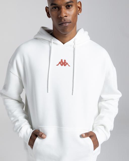 Beyaz Authentic Yao Erkek Beyaz Oversize Fit Hoodie - KAPPA® Türkiye
