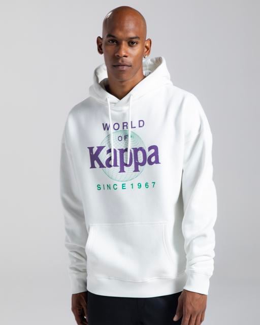 Beyaz Authentic Ageo Erkek Beyaz Oversize Fit Hoodie - KAPPA® Türkiye