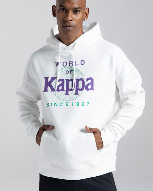 Beyaz Authentic Ageo Erkek Beyaz Oversize Fit Hoodie - KAPPA® Türkiye