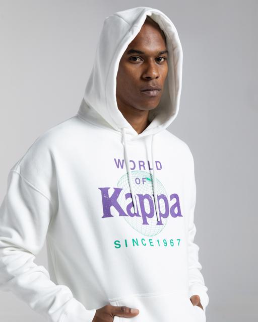 Beyaz Authentic Ageo Erkek Beyaz Oversize Fit Hoodie - KAPPA® Türkiye