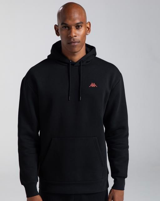 Siyah Authentic Fuji Erkek Siyah Oversize Fit Hoodie - KAPPA® Türkiye