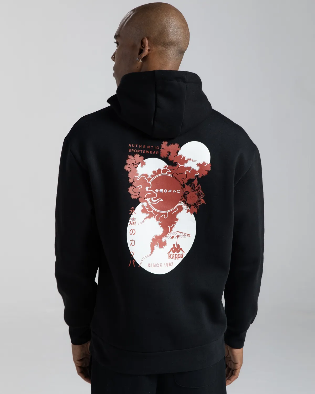 Siyah Authentic Fuji Erkek Siyah Oversize Fit Hoodie