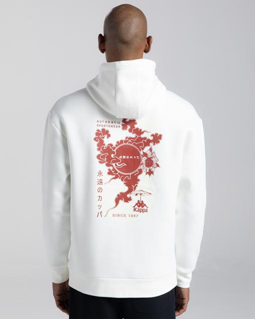 Beyaz Authentic Fuji Erkek Beyaz Oversize Fit Hoodie - KAPPA® Türkiye