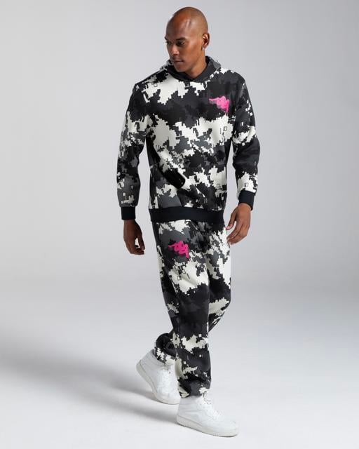 Siyah Authentic Graphik Gimmy Erkek Siyah-Beyaz Comfort Fit Hoodie - KAPPA® Türkiye