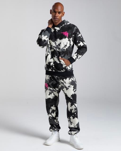 Siyah Authentic Graphik Gimmy Erkek Siyah-Beyaz Comfort Fit Hoodie - KAPPA® Türkiye