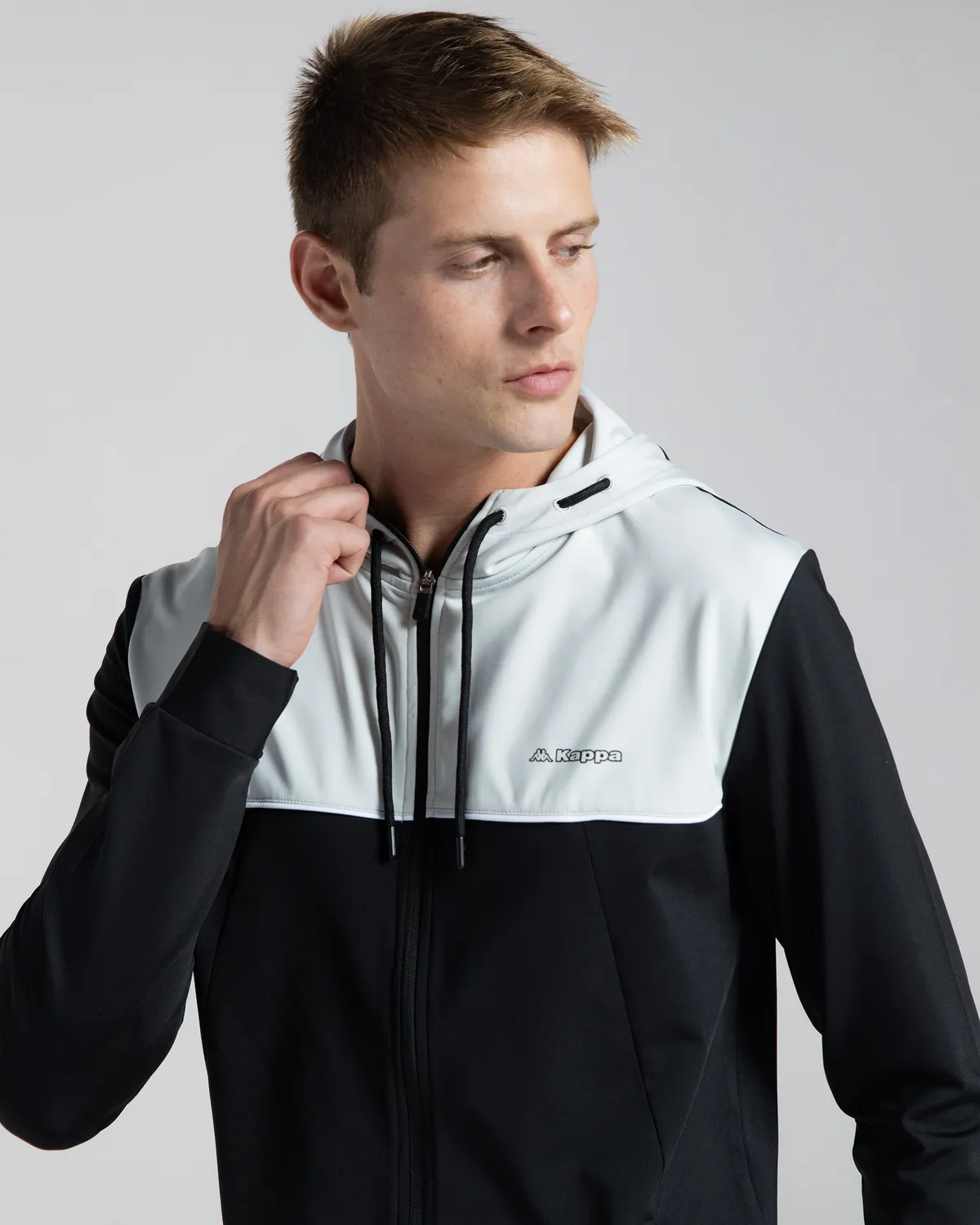 Siyah Mestu Erkek Siyah-Beyaz Regular Fermuarlı Eşofman Üstü