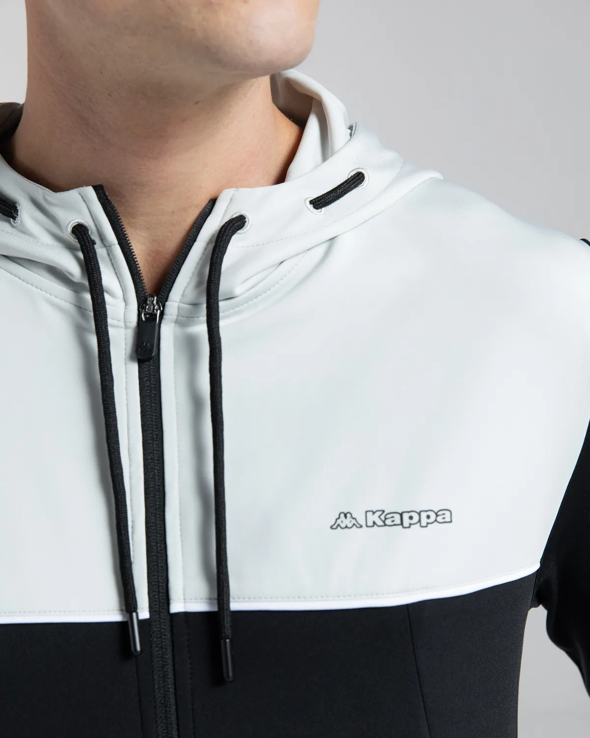 Siyah Mestu Erkek Siyah-Beyaz Regular Fermuarlı Eşofman Üstü