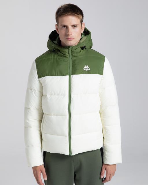 Beyaz Authentic Gamarit Erkek Beyaz - Yeşil Şişme Mont - KAPPA® Türkiye