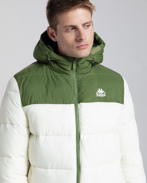 Beyaz Authentic Gamarit Erkek Beyaz - Yeşil Şişme Mont - KAPPA® Türkiye