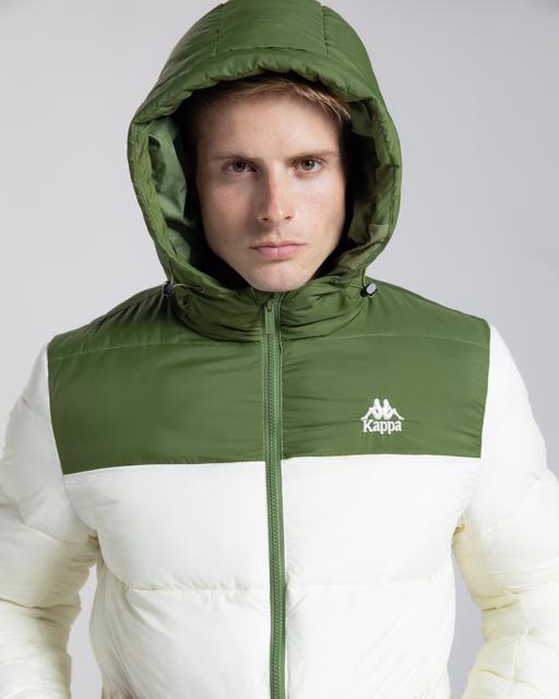 Beyaz Authentic Gamarit Erkek Beyaz - Yeşil Şişme Mont - KAPPA® Türkiye