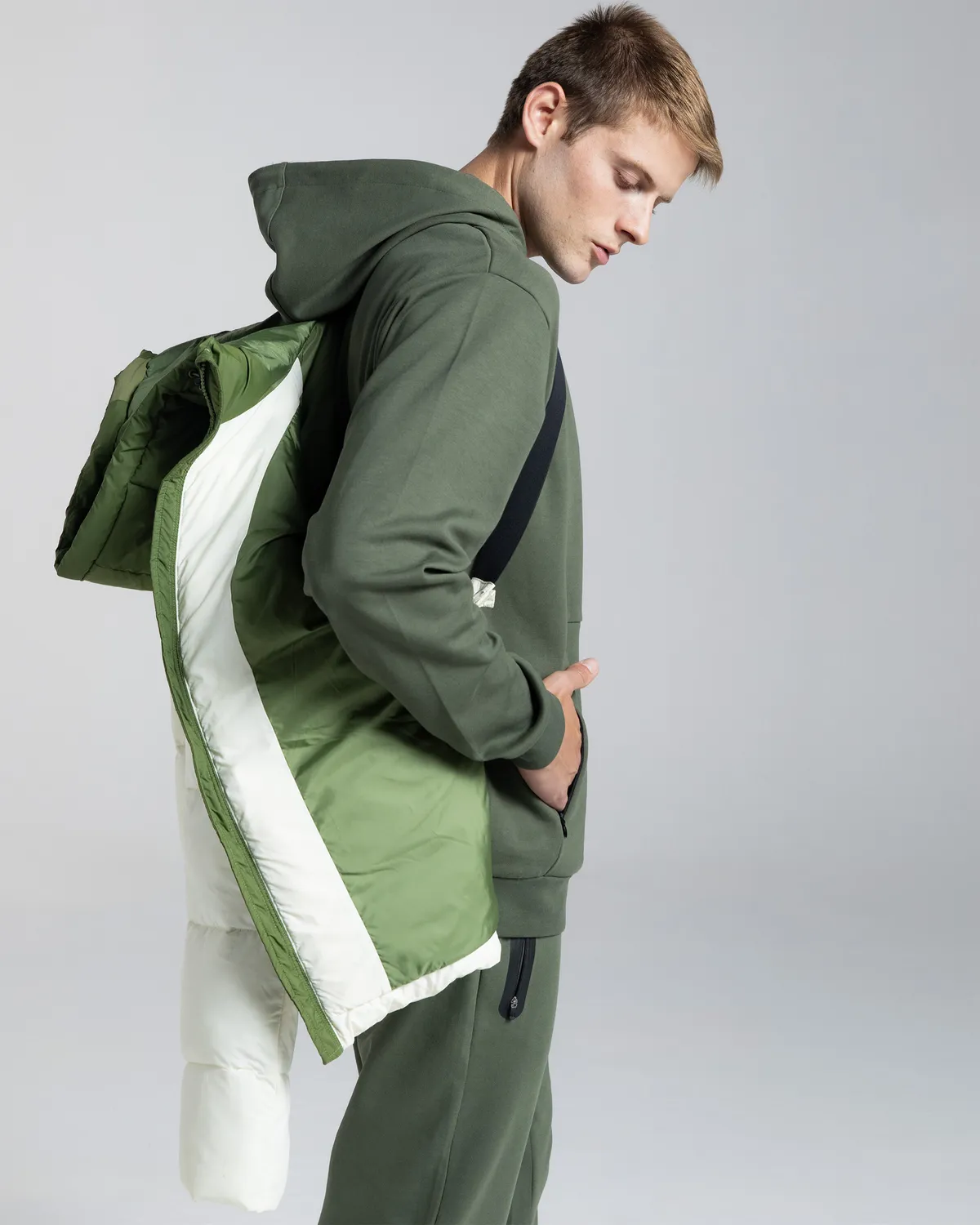 Beyaz Authentic Gamarit Erkek Beyaz - Yeşil Şişme Mont