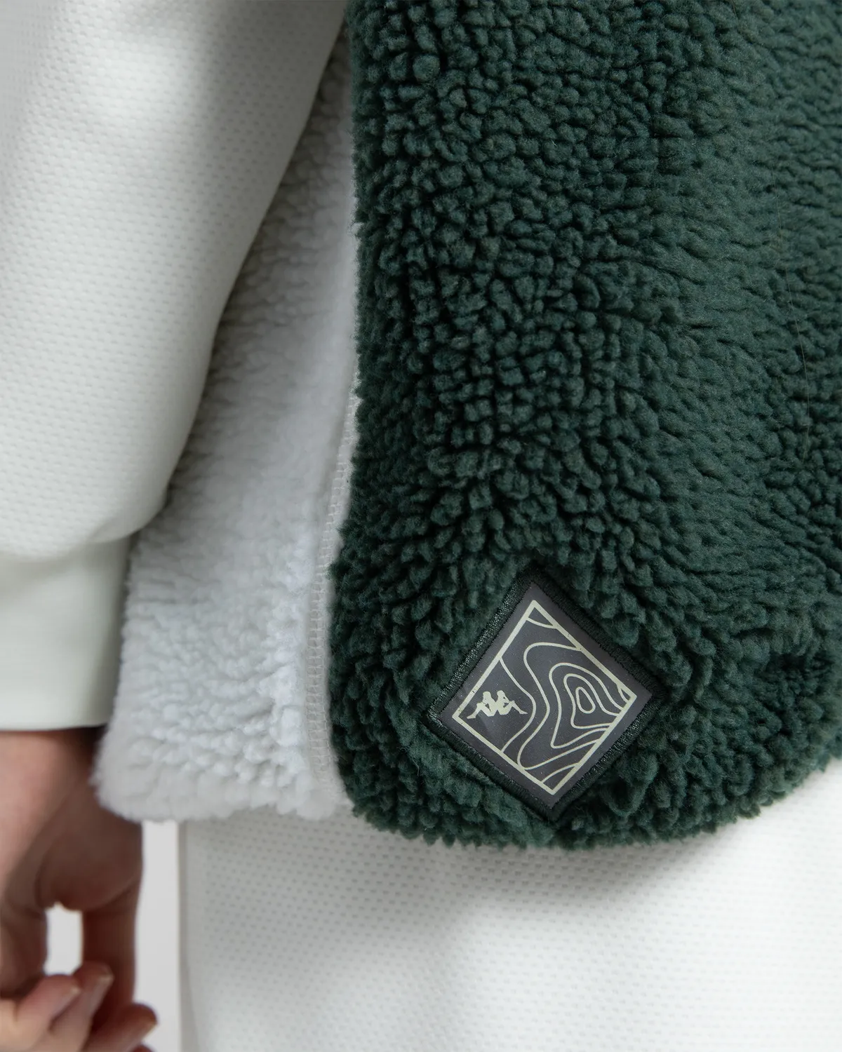 Beyaz Wattawa Kadın Beyaz - Yeşil Regular Fit Polar Yelek