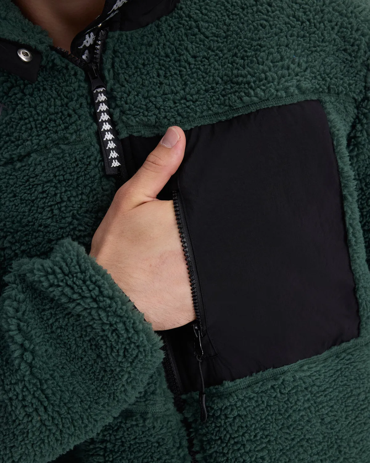 Yeşil Wottay Erkek Yeşil-Siyah Regular Fit Sherpa