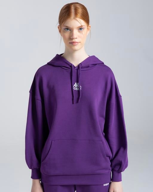 Mor Authentic Mira Kadın Mor Oversize Fit Hoodie - KAPPA® Türkiye