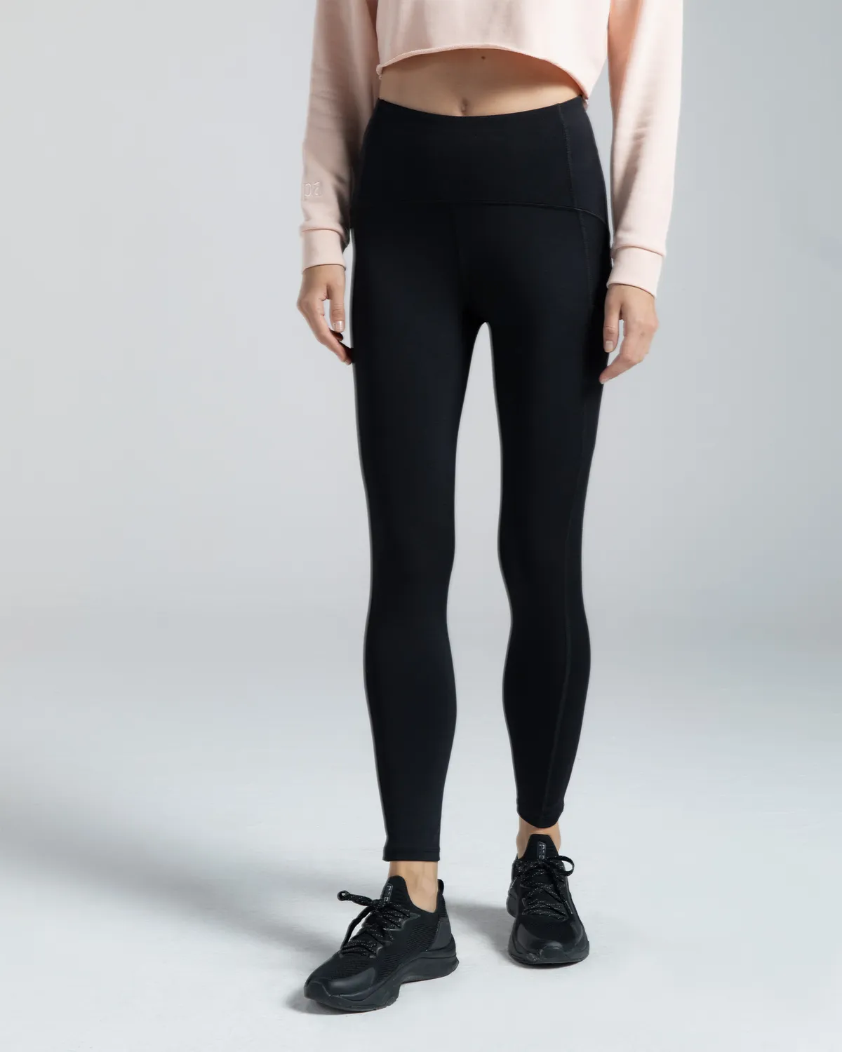 Siyah Logo Rune Kadın Siyah Skin Fit Tayt