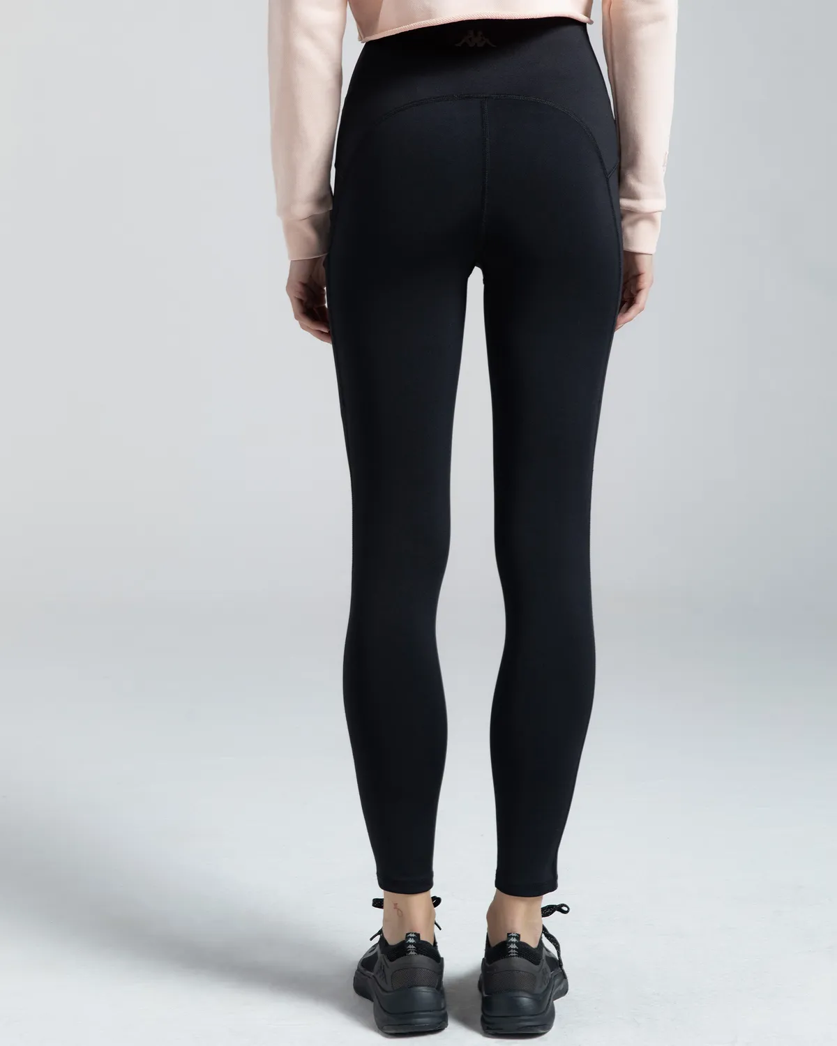 Siyah Logo Rune Kadın Siyah Skin Fit Tayt