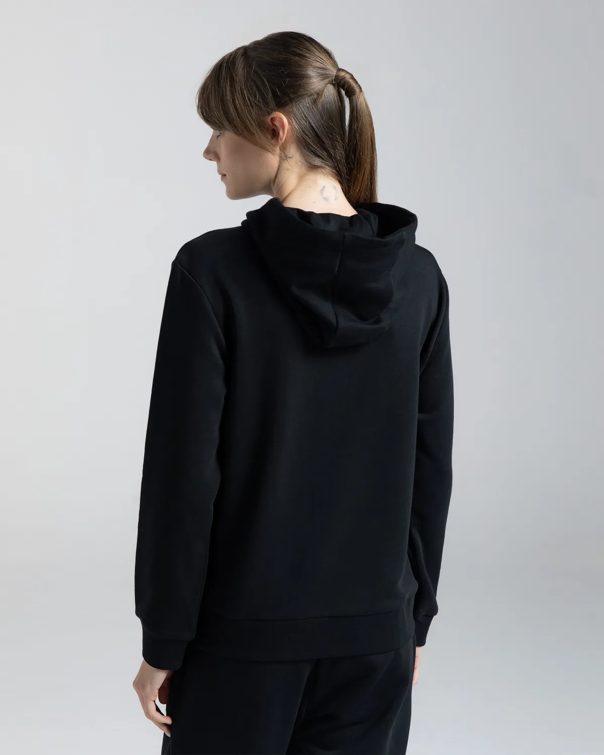 Siyah Authentic Rua Kadın Siyah Regular Fit Hoodie