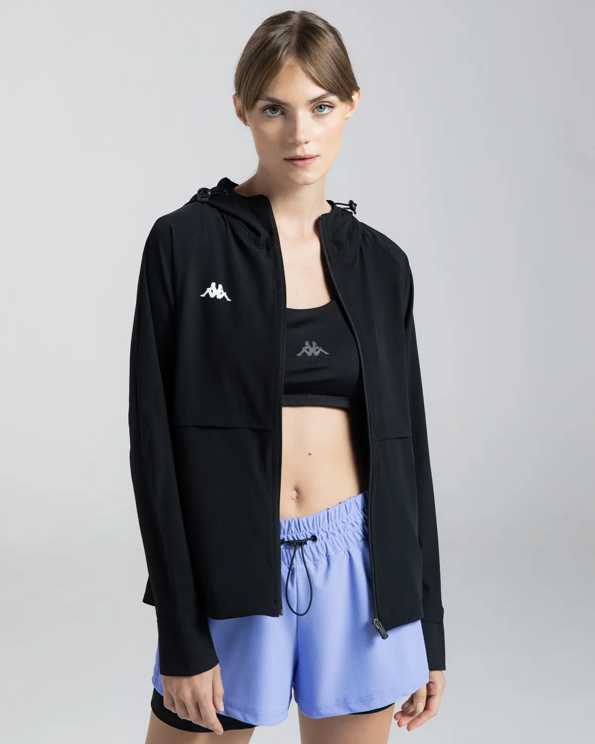 Siyah Logo Tama Kadın Siyah Regular Fit Rüzgarlık