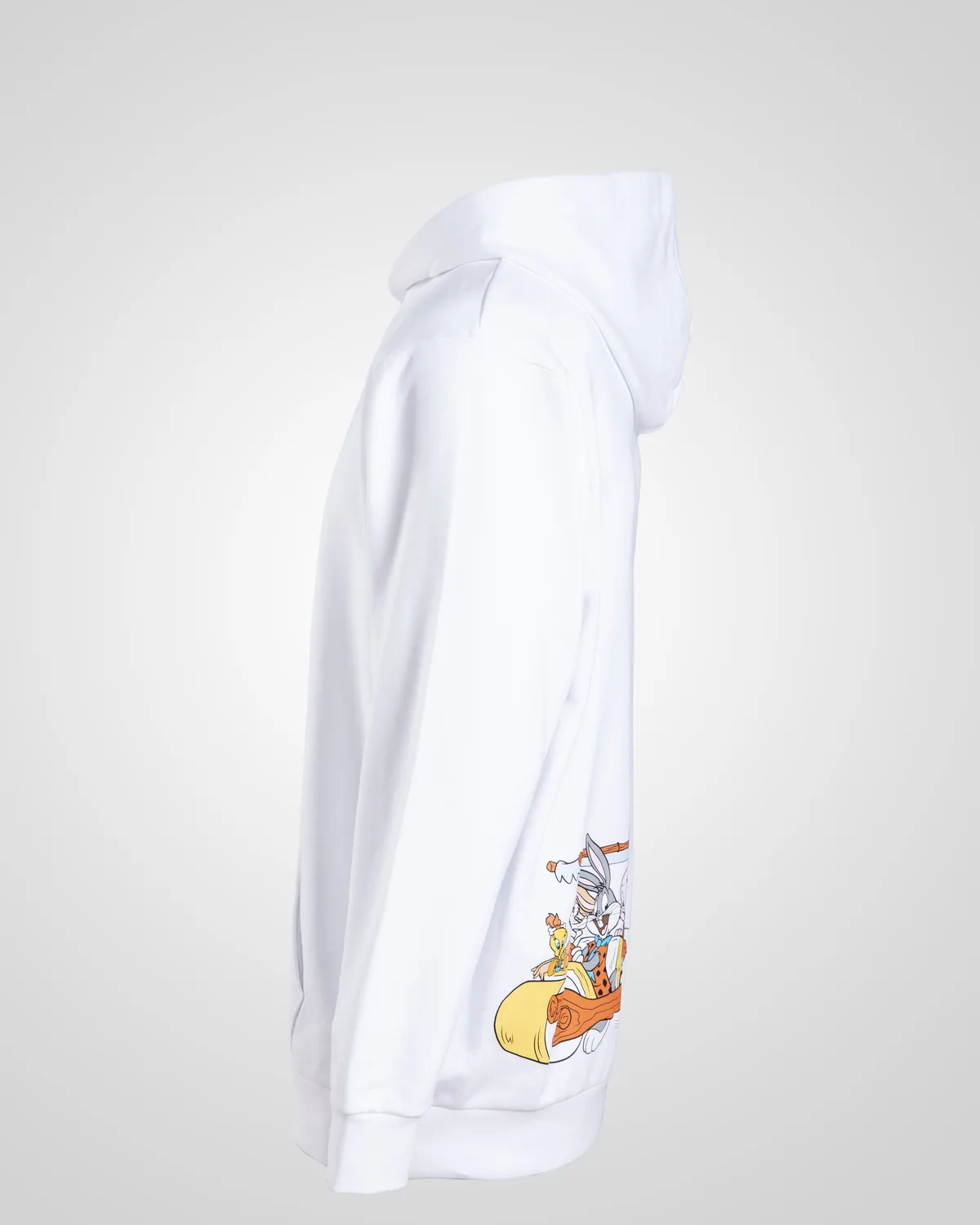 Beyaz Authentic Dinos Warner Bros - Looney Tunes Unisex Beyaz Siyah Comfort Fit Hoodie