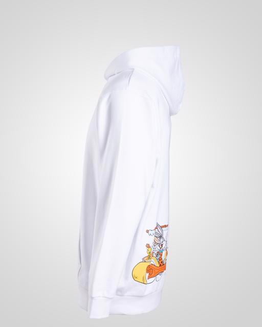 Beyaz Authentic Dinos Warner Bros - Looney Tunes Unisex Beyaz Siyah Comfort Fit Hoodie - KAPPA® Türkiye