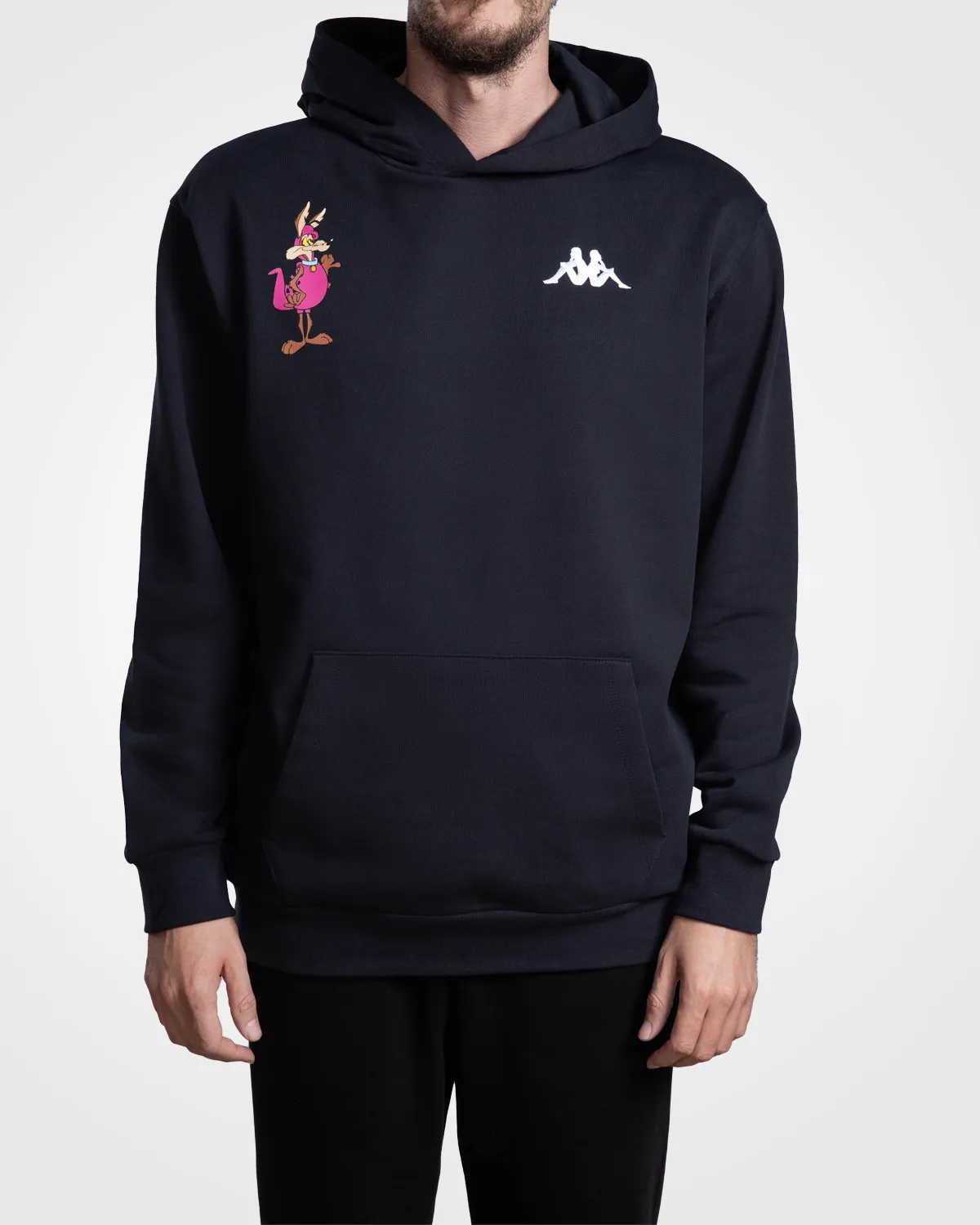 Siyah Authentic Dinos Warner Bros - Looney Tunes Unisex Siyah Beyaz Comfort Fit Hoodie