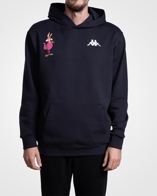 Siyah Authentic Dinos Warner Bros - Looney Tunes Unisex Siyah Beyaz Comfort Fit Hoodie - KAPPA® Türkiye