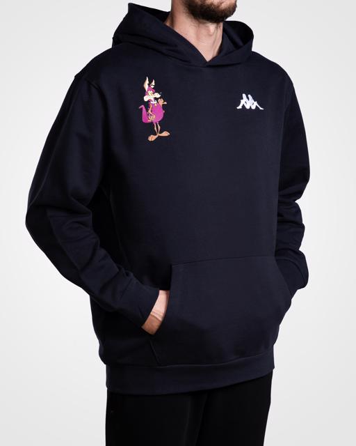 Siyah Authentic Dinos Warner Bros - Looney Tunes Unisex Siyah Beyaz Comfort Fit Hoodie - KAPPA® Türkiye