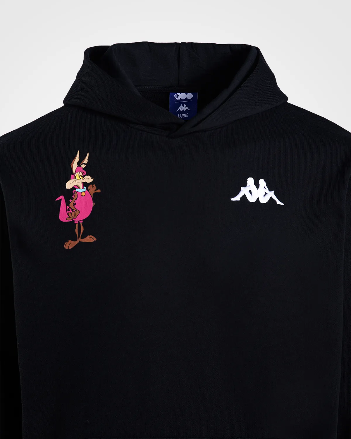 Siyah Authentic Dinos Warner Bros - Looney Tunes Unisex Siyah Beyaz Comfort Fit Hoodie