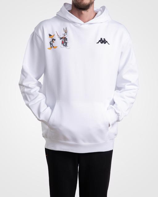 Beyaz Authentic Dario Warner Bros - Looney Tunes Unisex Beyaz Siyah Comfort Fit Hoodie - KAPPA® Türkiye