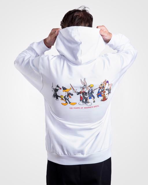 Beyaz Authentic Dario Warner Bros - Looney Tunes Unisex Beyaz Siyah Comfort Fit Hoodie - KAPPA® Türkiye