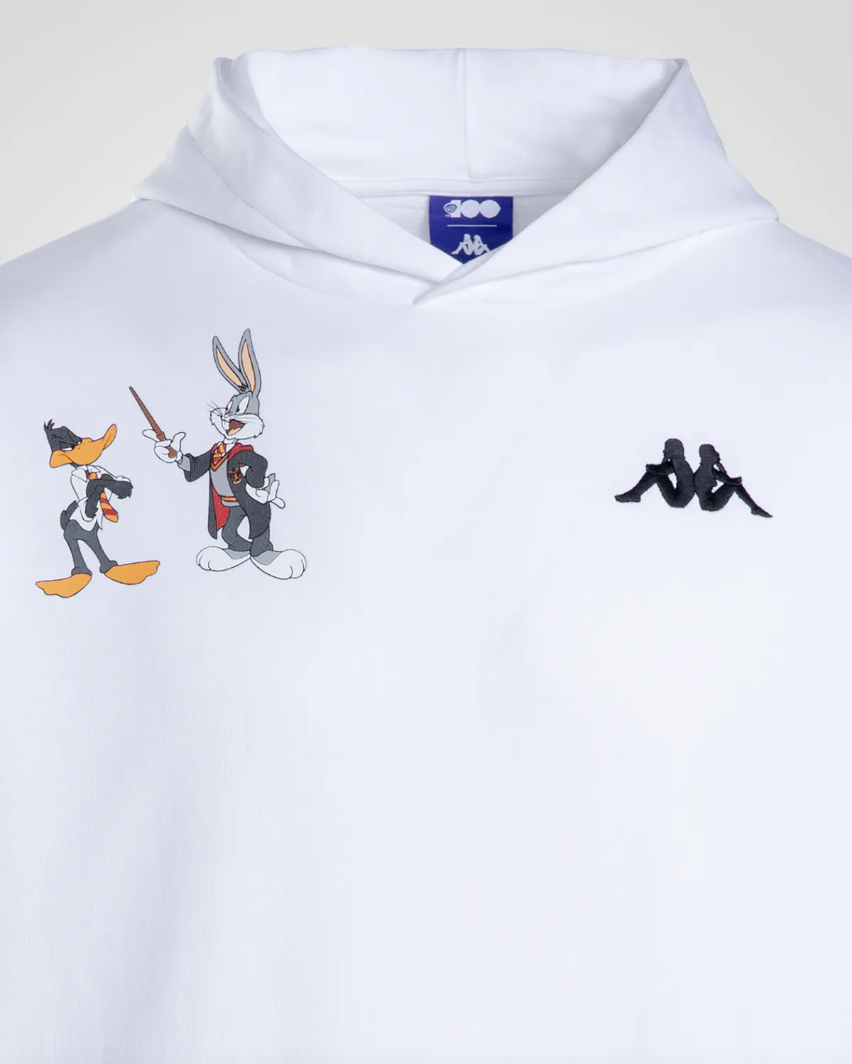 Beyaz Authentic Dario Warner Bros - Looney Tunes Unisex Beyaz Siyah Comfort Fit Hoodie