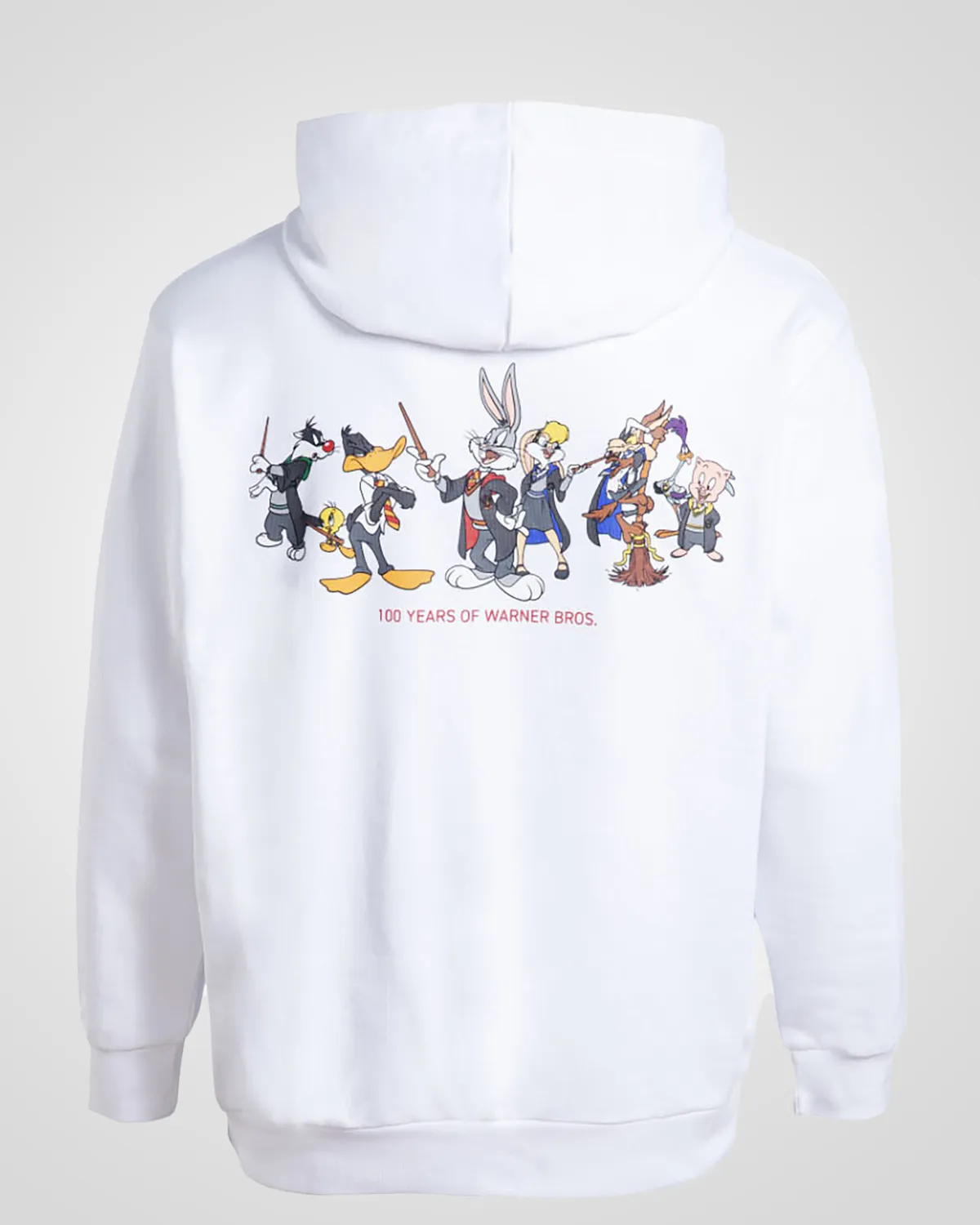 Beyaz Authentic Dario Warner Bros - Looney Tunes Unisex Beyaz Siyah Comfort Fit Hoodie
