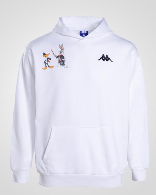 Beyaz Authentic Dario Warner Bros - Looney Tunes Unisex Beyaz Siyah Comfort Fit Hoodie - KAPPA® Türkiye