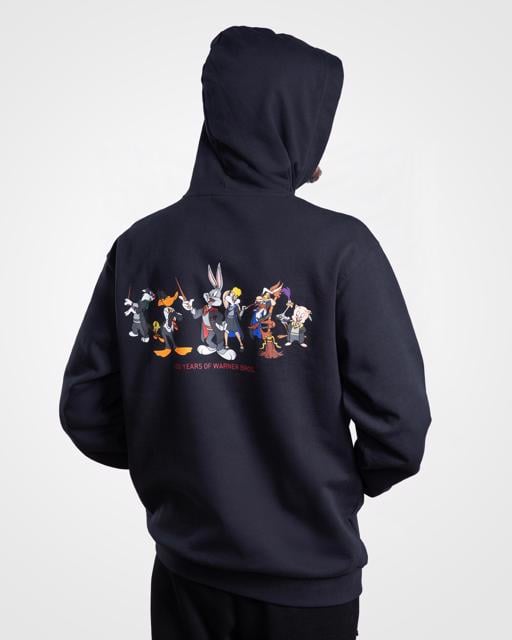 Siyah Authentic Dario Warner Bros - Looney Tunes Unisex Siyah Beyaz Comfort Hoodie - KAPPA® Türkiye
