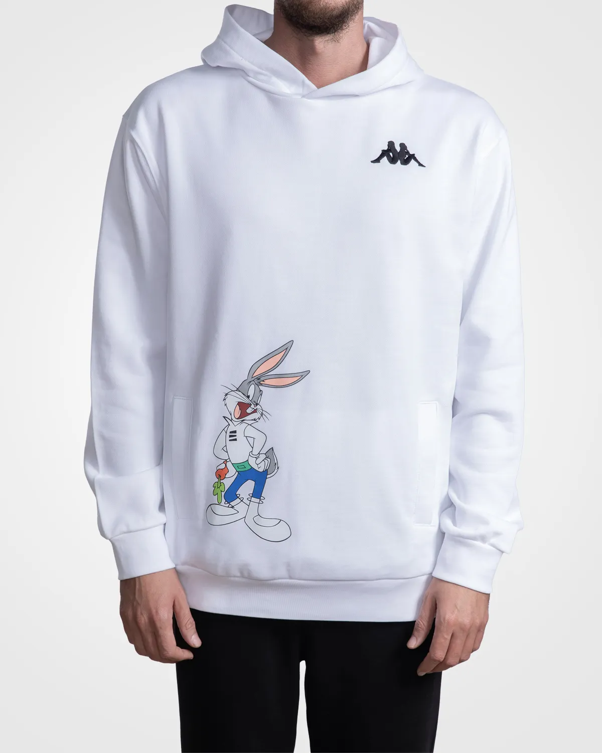 Beyaz Authentic Daxen Warner Bros - Looney Tunes Unisex Beyaz Siyah Comfort Fit Hoodie