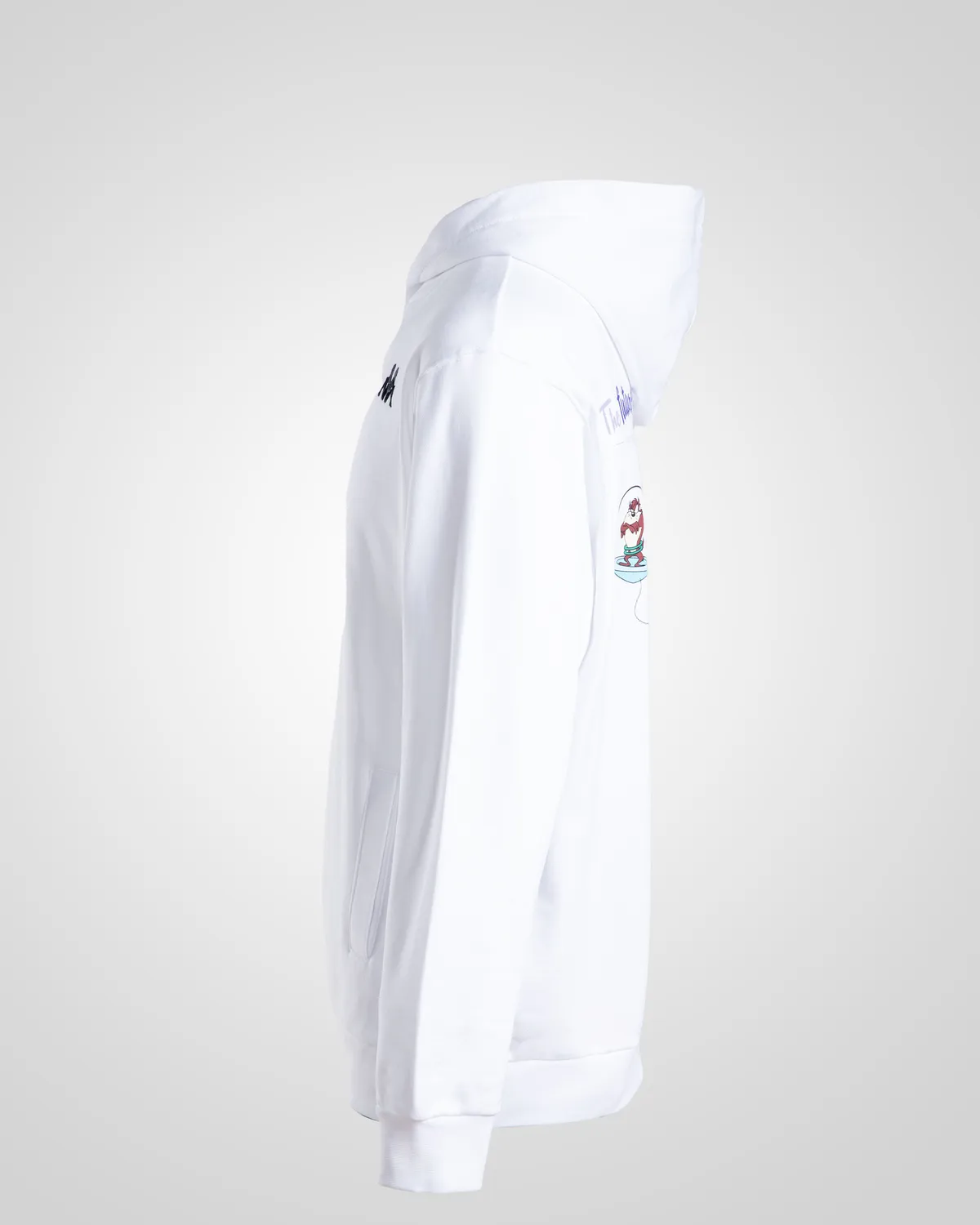 Beyaz Authentic Daxen Warner Bros - Looney Tunes Unisex Beyaz Siyah Comfort Fit Hoodie