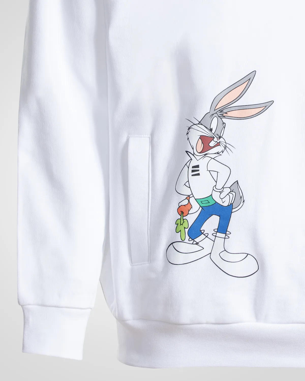 Beyaz Authentic Daxen Warner Bros - Looney Tunes Unisex Beyaz Siyah Comfort Fit Hoodie